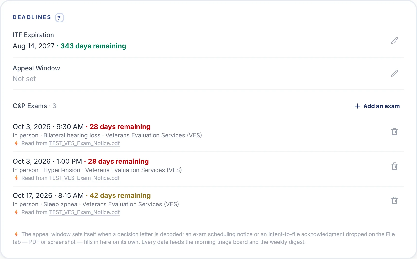 Deadlines that fill themselves